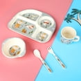 thumbnail image 2 of A bamboo fiber children's tableware set baby divided plate cartoon five-piece set, 2 of 5
