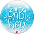 thumbnail image 2 of 22 inch Bubble - Baby Boy Blue & Confetti Dots Qualatex Bubble Balloon - Party Supplies Decorations, 2 of 2
