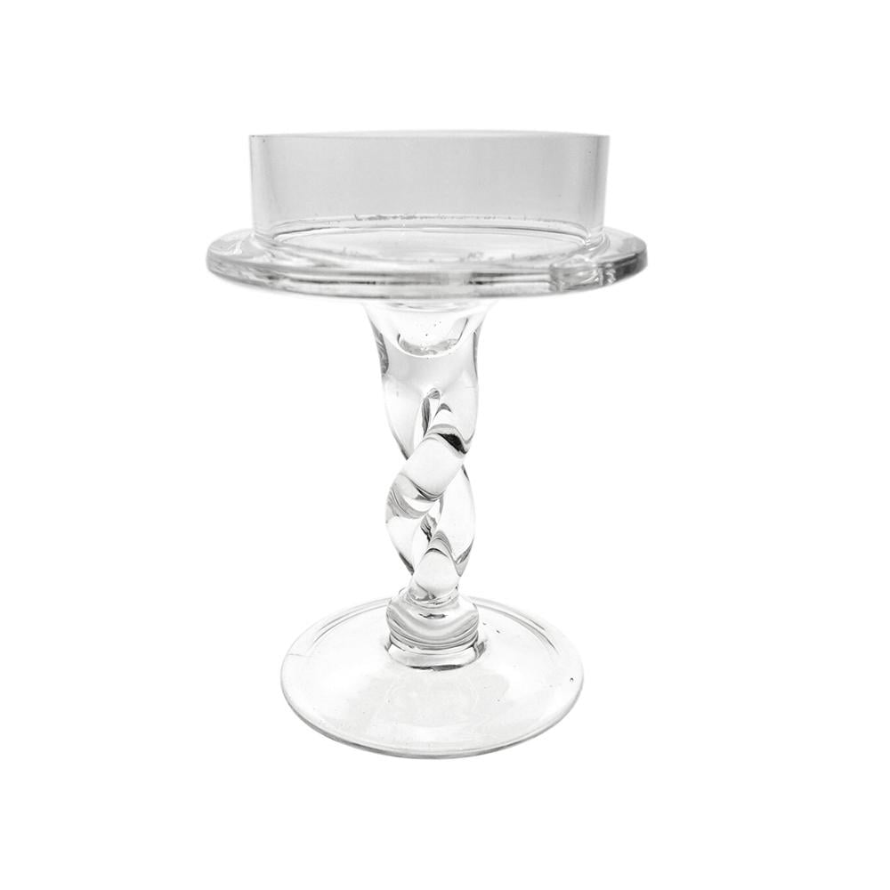 Glass Twisted Candle Holder Stand Centerpiece, 6Inch