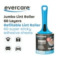 thumbnail image 2 of Evercare Jumbo Lint Roller – 60 Sheets per Roll, Refillable, Super Sticky, All‑Purpose Adhesive, X-Large Sheets, Pets, Clothing, Furniture, Crafts, 2 of 15