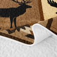 thumbnail image 5 of Manfei Retro Patchwork Quilt Full, Western Aztec Full Bedspread Sets, Brown Peach, Gray Reversible, 3pcs, 1 Coverlet and 2 Pillowcases, 5 of 7