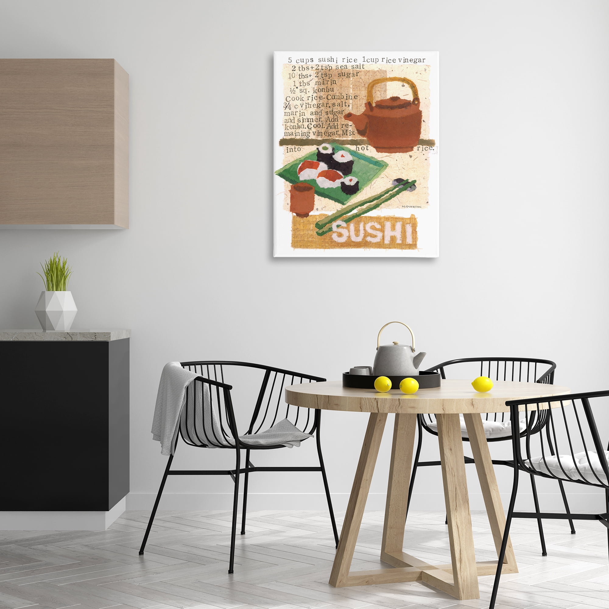 Stupell Industries Traditional Sushi Recipe Food & Beverage Painting Gallery Wrapped Canvas Art Print Wall Art, 30 x 40