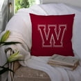 thumbnail image 3 of Letter W Initial Monogram - Maroon and White Fabric Decorative Pillow, 3 of 4