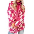 thumbnail image 1 of SUNSIOM Cardigan à Carreaux pour Femmes Manches Longues Ouvert devant Décontracté Mode Urbaine pour Automne Hiver, 1 of 6