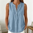 thumbnail image 2 of Gunia Plus Size Tanktops For Women Casual Collar Sleeveless Shirt Comfort Loose Fit Blouse Summer Lightweight Camisole Tops For Women Blue, 2 of 4