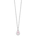 thumbnail image 2 of Diamond2Deal 925 Sterling Silver Rhodium-plated Oct. CZ Stone Never Forget Tear Birthstone Necklace for Women 18", 2 of 6