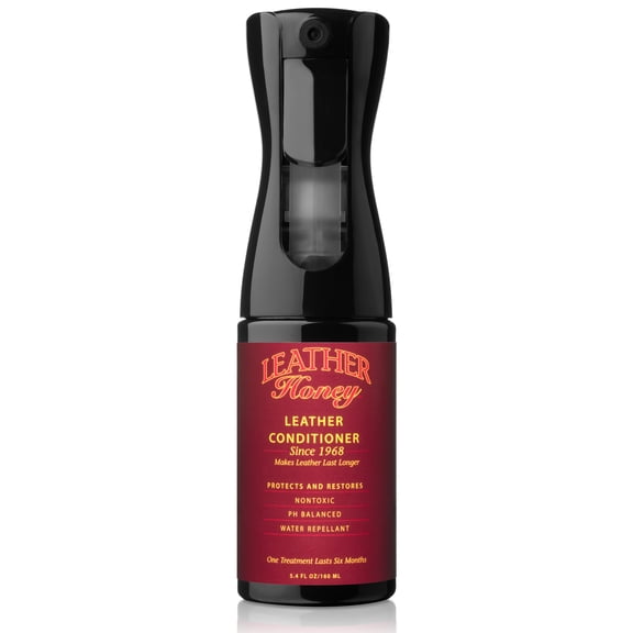 Leather Honey Non-Toxic, pH Balanced Leather Conditioner with Flairosol Spray Bottle, 5.4 fl oz, 1 Count