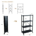 thumbnail image 3 of Organize It All 4 Shelf Foldable Metal Storage Shelves, Wheels, Adult, Kitchen, Laundry Room, Black, 3 of 12