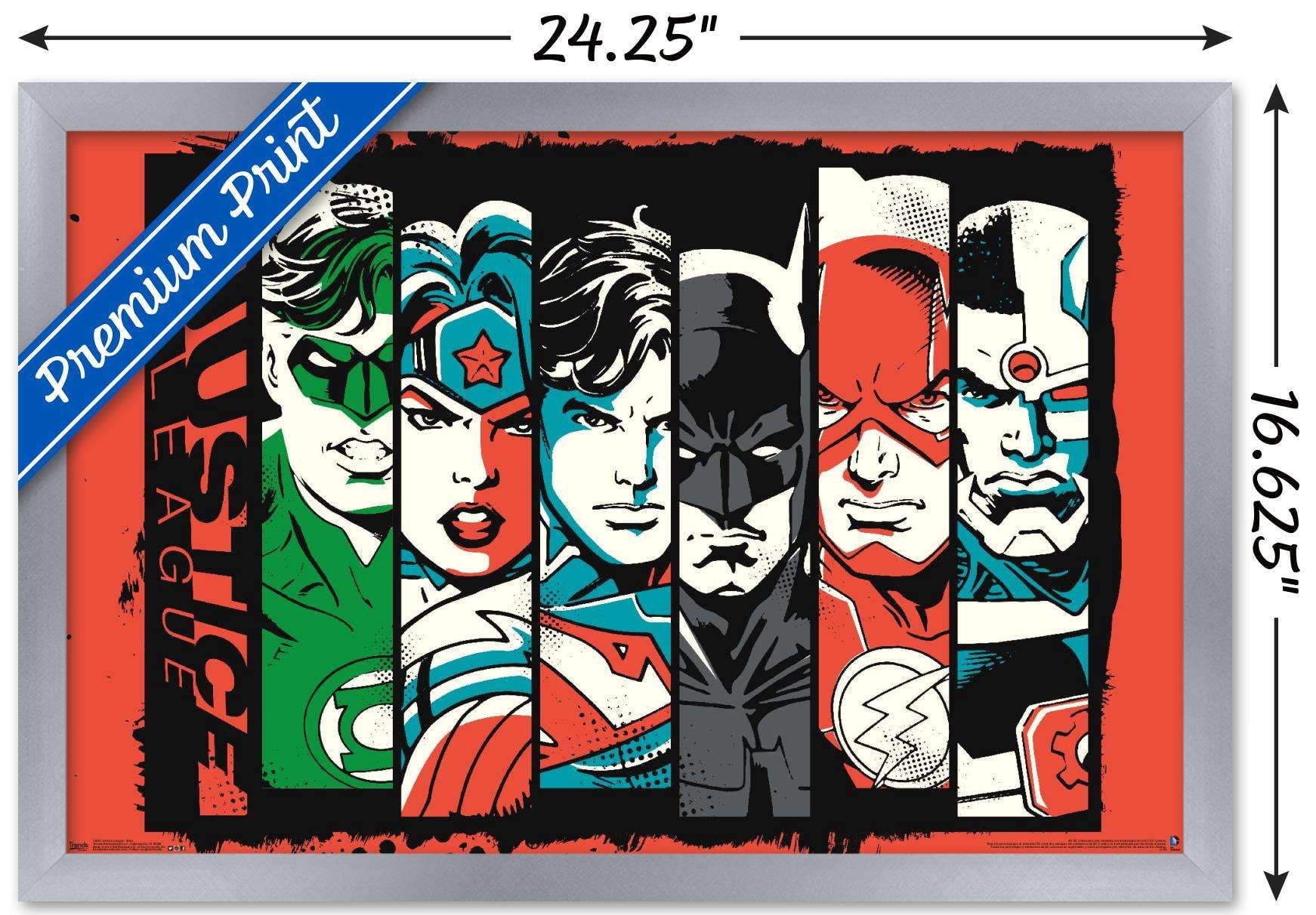 DC Comics - Justice League - Bars Wall Poster, 14.725" x 22.375", Framed