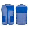 thumbnail image 6 of Toptie Adult Mesh Vest Zipper Supermarket Team Volunteer Uniform Vest - Blue, 6 of 9