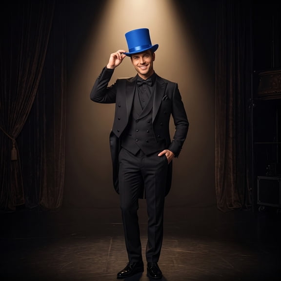 Tall Black Magician Felt Top Hat for Adults, Butler Costume Top Hat, Ringmaster Hat, Steampunk Hat, Dress Up Party Hat