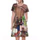 thumbnail image 1 of Balery Bottle Glass Red Wine Vestidos sueltos de manga corta para mujer, vestidos de verano 2025, vestidos casuales de corte A con vuelo., 1 of 6