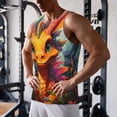 thumbnail image 5 of Gukieu Colorful Flower Chameleon Print Men's Quick Dry Fitness Vest, Round Neck Sleeveless Fitness Bodybuilding Top-XX-Large, 5 of 7