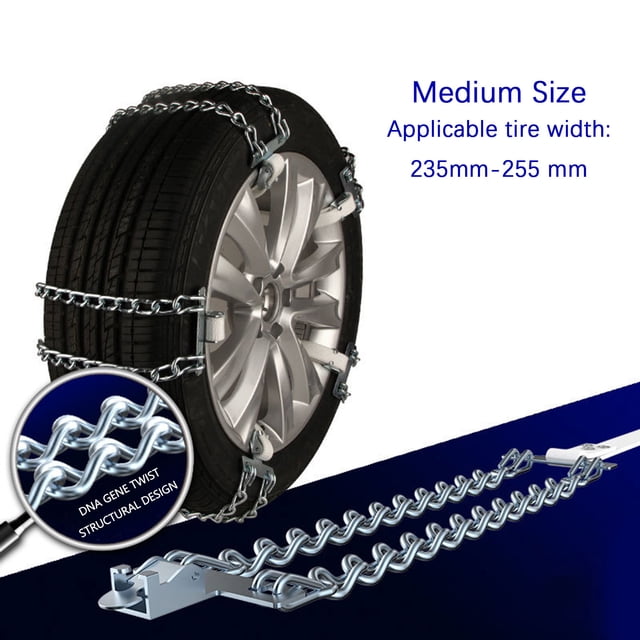 Awdenio Automobile Tire Anti-skid Chain Metal Snow Chain Thickened Ice Breaking Nail Mud Snow Sand Universal Emergency Chain
