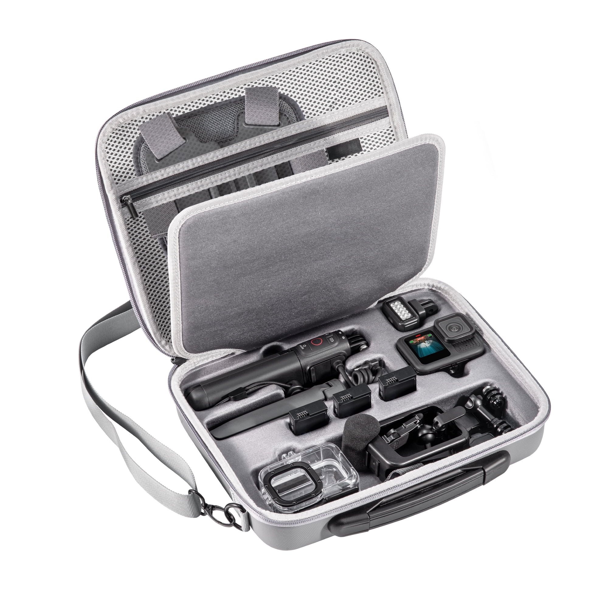 STARTRC VCR Hard Carrying Case for GoPro Hero 13/12/11/10/9/8/7 & DJI Osmo Action 6/5, Portable PU Travel Storage Bag for Camera & Accessories