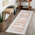 thumbnail image 4 of CAROMIO Persian Area Rug Floral Distressed Carpet Machine Washable Area Rug for Bedroom Living Room Foldable Rug, 2' x 6' Pale Brown, 4 of 5