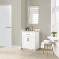 thumbnail image 3 of Gavino 30" Wood Vanity in White with Grain White Composite Stone Top and Mirror, 3 of 12