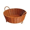 thumbnail image 2 of Cesta de fruta tejida, cesta de almacenamiento, cesta multiusos con asa, frutero rústico de ratán artificial, organizador para picnics, despensa, 2 of 7
