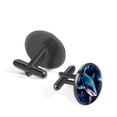 thumbnail image 2 of Shark Stylish Men's Cufflink Set in Silver Stainless Steel for Formal Attire and Classic Suit Styles, 2 of 6