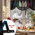 thumbnail image 5 of Plaid Christmas Tie Up Valances Curtain, Cow Leopard Check Xmas Wood Grain Adjustable Rod Pocket Short Window Treatment Tie Up Curtains Valances for Kitchen Living Room Bathroom 42x18 Inches, 5 of 9