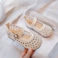 thumbnail image 2 of Xfvqtps Kids Girls Sandals Closed Toe Mesh Rhinestone Hook and Loop Soft Sole Breathable Flats Summer Beach Sandals, 2 of 9