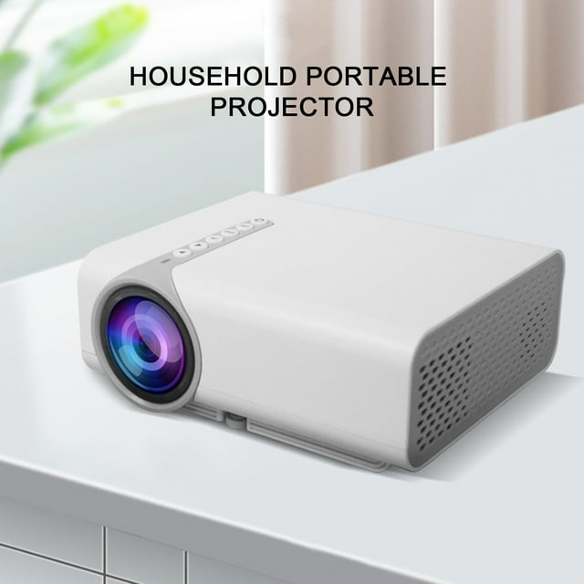 Neinkie YG530 Mini LED Projector Remote Control Manual Focusing HDMI-compatible /USB/VGA/SD/AV Eye Protection Stereo Sound Large Screen True Color 1080P High Clarity Home Phone Projector for Office