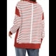 thumbnail image 4 of Sudadera Informal de Larga con Cuello Redondo y Rayas de Color Block para Mujer. Rojo Ladrillo M, 4 of 5