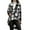 C-Grey633, variant on Women Plaid Cardigan Coat Slim Fit Button Front Long Sleeve Notched Collar Jacket With High Low Hem Versatile Coat
