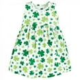 thumbnail image 4 of Hudson Baby Infant and Toddler Girl Cotton Dress and Cardigan Set, Shamrocks, 4 Toddler, 4 of 5