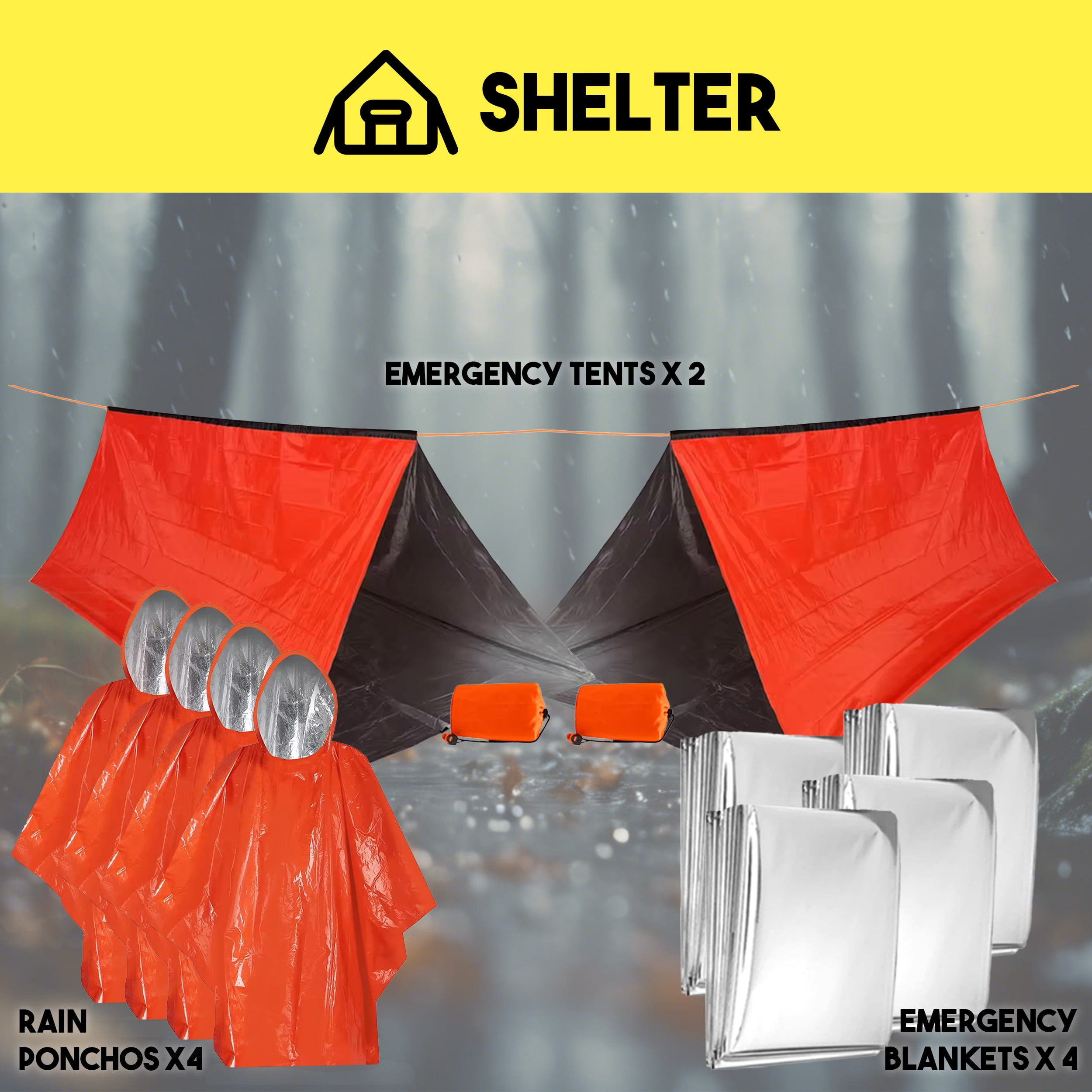 Gluten Free 4 Person 72 Hour Emergency Bug Out Bag Kit