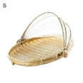thumbnail image 2 of Dream Lifestyle Tent Basket Food Serving Tent Basket, Bamboo Serving Food Tent Basket Hand-woven Food Serving Basket Dustproof Round Picnic Basket Covered Vegetable Fruit Food Storage Basket, 2 of 8