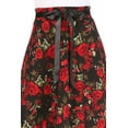 thumbnail image 5 of Women's Casual Floral Printed A Line Ribbon Belted Knee Length Midi Skirt, 5 of 6