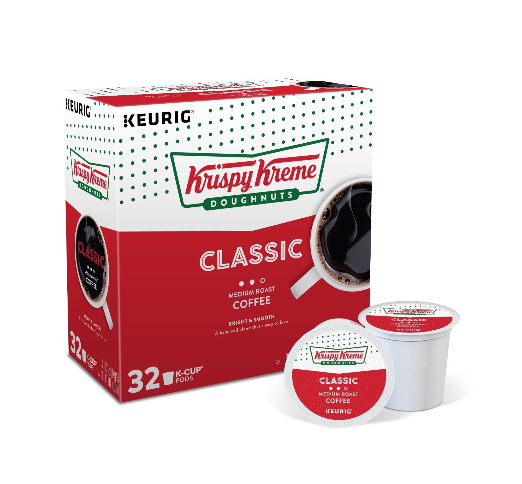 Krispy Kreme Classic Coffee, Keurig K-Cup Pod, Medium Roast, 32ct