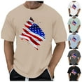 thumbnail image 5 of Pedort Mens T Shirts Independence Day USA Flag 4th of July Independence Day American Flag Men's Tee Shirt(F-Gray,M), 5 of 5