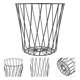 thumbnail image 2 of 1 cubo de basura de metal con forma de paraguas, contenedor de basura separador, sin tapa., 2 of 5