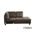 thumbnail image 6 of Hommoo 4 Seats Flannel and PVC Sectional Sofa Couch Set, Modern L Shaped Sectional Couch, Living Room Furniture Set, Dark Brown, 6 of 9