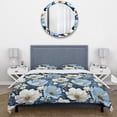 thumbnail image 3 of Designart "Blue White Meadow Tranquility" Floral Bedding Covert Set - Cottage Bed Set With 2 Shams, 3 of 5