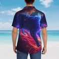 thumbnail image 3 of Lsque Cosmic Cat Psychedelic Journey pattern Hawaiian Shirt for Men, Unisex Summer Beach Casual Short Sleeve Button Down Shirts-Small, 3 of 9