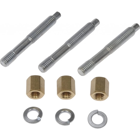KarParts360 For GMC Savana 3500 1996 Exhaust Flange Stud | Metal | 5 Bolt Grade | Dog Point Fastener | 3/8-16 End Stud Thread Diameter | Brass Nut Color | Replacement For 14088828, 838780