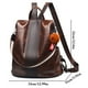 thumbnail image 3 of Mochila De Cuero Sintético Unisex Color Sólido Moda Gran Mochila Informal Bolso De Hombro, 3 of 8