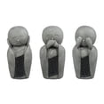 thumbnail image 5 of LuxenHome See, Hear, Speak No Evil Set of 3 Garden Buddha Monk Solar Statues, 5 of 5