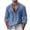 Navy, variant on qelini Velvet Shirts for Men Long Sleeve Tops Basic Tee Solid Lapel Collared Button Down Vintage Party Blouses with Pocket