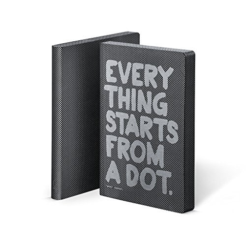 Nuuna Graphic L"Everything Starts from a Dot" Smooth Bonded Leather Notebook - Black