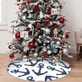thumbnail image 5 of Rateoe Navy Blue Anchors Print Christmas Tree Skirt 48" for Xmas Holiday New Year Party Circle Tree Mat Ornaments Decoration, 5 of 7