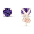 thumbnail image 3 of AFFY 7mm Round Cut Simulated Amethyst Stud Earrings in 14k Rose Gold Over Sterling Silver, 3 of 5