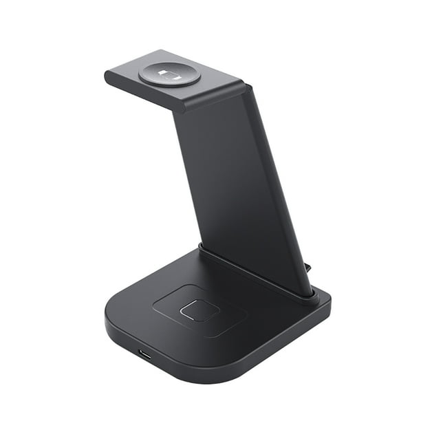 Cargador inalámbrico para teléfono Soporte de carga inalámbrico para teléfono móvil Soporte de carga para auriculares Reloj de muelle, Negro Scienceny EL001559-01B