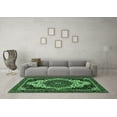 thumbnail image 3 of Ahgly Company Indoor Round Abstract Emerald Green Modern Area Rugs, 4' Round, 3 of 4