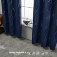 thumbnail image 5 of Deconovo Grommet Blackout Foil Wave Printed Room Darkening Curtains for Nursery 42W x 54L inch, 2 Panels, Navy Blue, 5 of 6
