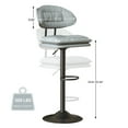 thumbnail image 3 of Hawsaiy Modern Bar Stools Set of 2, Ergonomic Double-Layer Upholstered Bar Stools with Back, Adjustable Swivel Barstools for Kitchen Island, Light Gray, 3 of 8