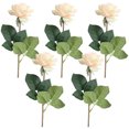 thumbnail image 1 of FloreceBien 5 rosas artificiales, ramo de flores artificiales de tallos largos para arreglos, bodas, fiestas, decoración del hogar y la cocina, 1 of 5
